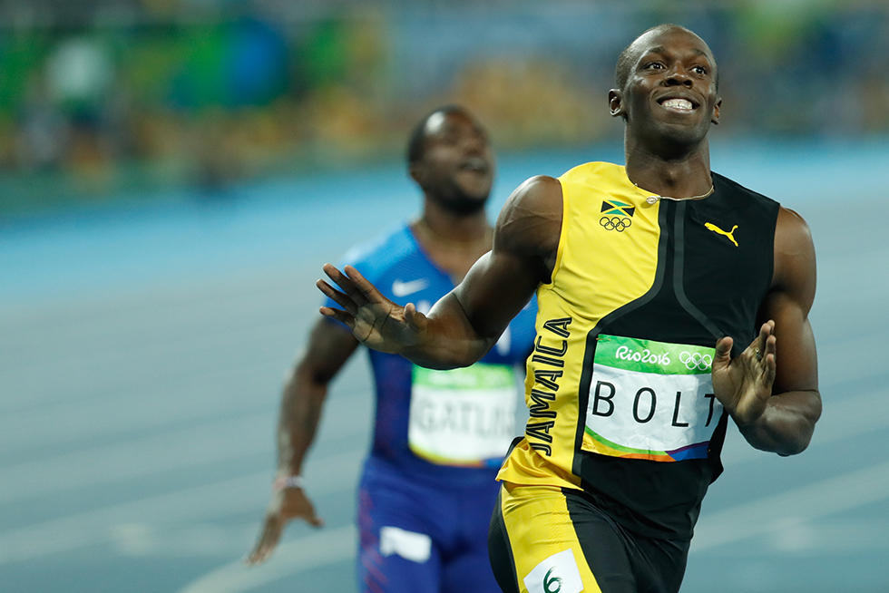 Usain Bolt en Twitter durante la final de los 100m en Rio 2016